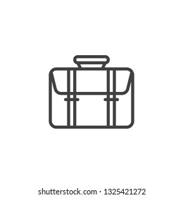 Briefcase line icon. linear style sign for mobile concept and web design. Suitcase outline vector icon. Symbol, logo illustration. Pixel perfect vector graphics