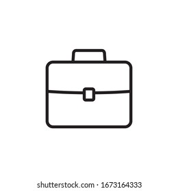 Briefcase line icon, linear style pictogram isolated on white. Suitcase, portfolio symbol.