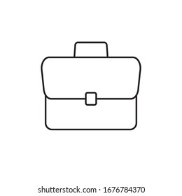 Briefcase line icon, linear style pictogram isolated on white. Suitcase, portfolio symbol.
