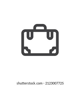 Briefcase line icon. linear style sign for mobile concept and web design. Suitcase, Bag outline vector icon. Symbol, logo illustration. Vector graphics