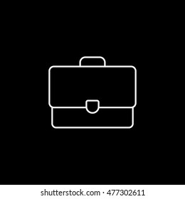 Briefcase Line Icon On Black Background