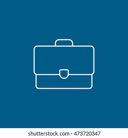 Briefcase Line Icon On Blue Background