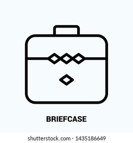 briefcase line icon on white background