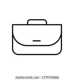 Briefcase line icon on white background - Vector illustration.