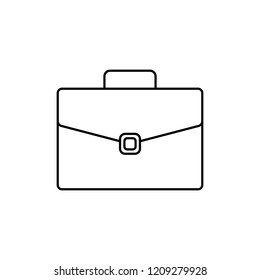 Briefcase line icon, outline vector sign, linear style pictogram isolated on white. Suitcase, portfolio symbol, logo illustration. Editable stroke