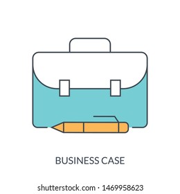 Briefcase line icon, outline vector sign, linear style 