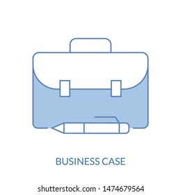 Briefcase line icon, outline vector sign, linear style