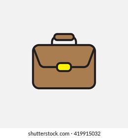 briefcase line icon, outline vector logo illustration, filled color linear pictogram isolated on white
