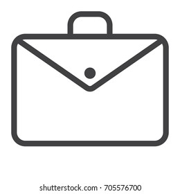 Briefcase line icon, outline vector sign, linear style pictogram isolated on white. Symbol, logo illustration. Editable stroke. Pixel perfect graphics