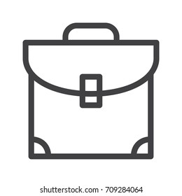 Briefcase line icon, outline vector sign, linear style pictogram isolated on white. Symbol, logo illustration. Editable stroke. Pixel perfect graphics