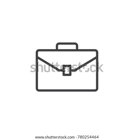 Briefcase line icon, outline vector sign, linear style pictogram isolated on white. Suitcase, portfolio symbol, logo illustration. Editable stroke