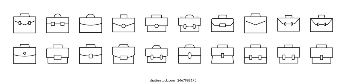 Briefcase Line Icon Set. Perfect for design, infographics, web sites, apps