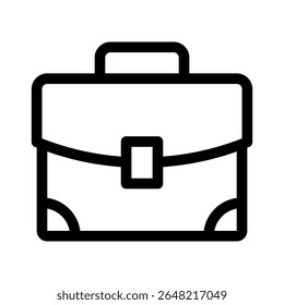 Briefcase line icon. Simple vector symbol used for school, travel, or education themes. Clean linear design, Thin stroke design, isolated on white.