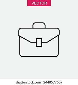 Icono de la línea del maletín, ilustración de estilo de moda plana del forro de la maleta para el Web y el App..eps