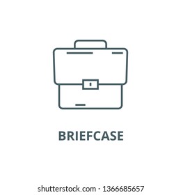 Briefcase line icon, vector. Briefcase outline sign, concept symbol, flat illustration