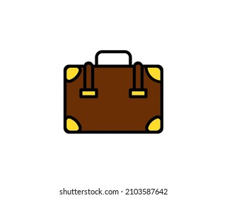 Briefcase line icon. Vector symbol in trendy flat style on white background. Office sing for design.