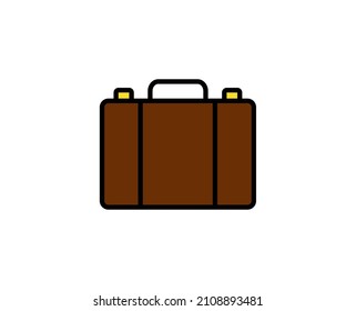 Icono de línea de maletín. Símbolo vectorial en estilo plano y a la moda sobre fondo blanco. Canto de Office para diseño.