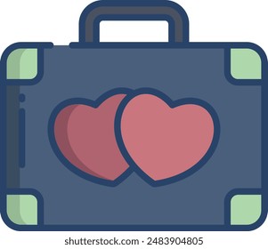 Briefcase linear color illustration icon