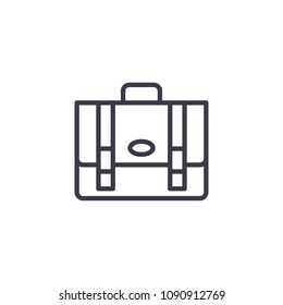 Briefcase linear icon concept. Briefcase line vector sign, symbol, illustration.