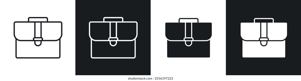 Briefcase linear icon set for app, and web design.