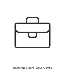 Maletín, icono lineal. Seguro de trabajo, caso profesional o seguridad laboral. Línea con trazo editable.