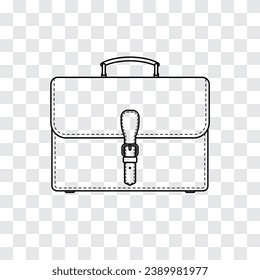Briefcase with lock line icon. Vector illustration.
