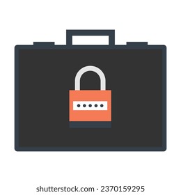 Briefcase with lock safety icon.  Vector illustration. Enjoy this icon for your project.