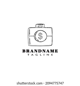 briefcase logo cartoon design icon template black modern isolated vector illustration