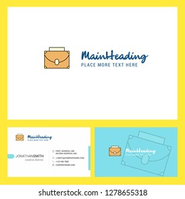 Briefcase Logo design with Tagline & Front and Back Busienss Card Template. Vector Creative Design