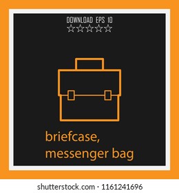 briefcase , messenger bag vector icon