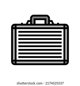 briefcase metallic color icon vector. briefcase metallic sign. isolated symbol illustration