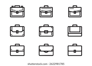 Briefcase Minimal Line Art Icon