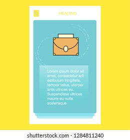 Briefcase mobile vertical banner design design. Vector