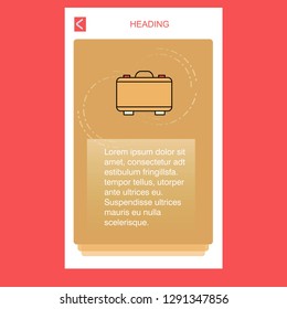 Briefcase mobile vertical banner design design. Vector