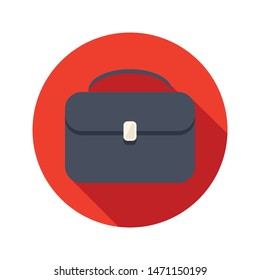 Briefcase modern stylish icon with long shadow