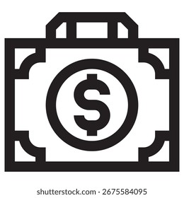 Briefcase Modern Vetor Icon - Modelo de Símbolo de Ilustração Mínima para Web Mobile App UI Design