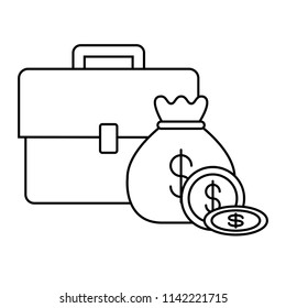 briefcase and money design