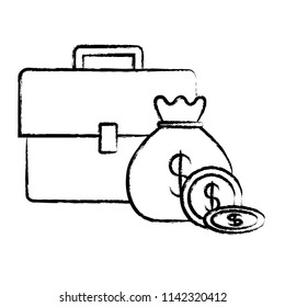 briefcase and money design