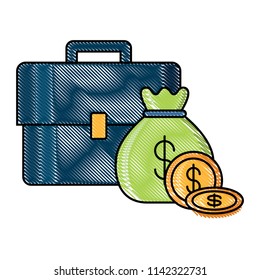 briefcase and money design