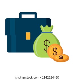 briefcase and money design
