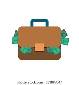 Briefcase With Money Icon