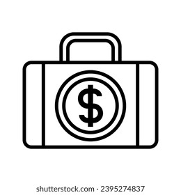 portafolio con vector de icono de dinero
