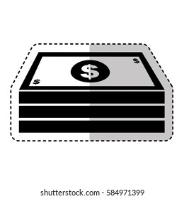 briefcase with money isolated icon