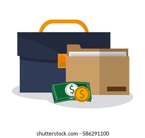 briefcase and money items