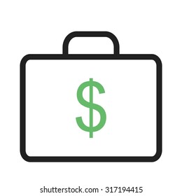 Briefcase, money, suitcase icon vector image. Can also be used for business, finance and accounts. Suitable for web apps, mobile apps and print media.