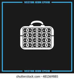 briefcase money vector icon
