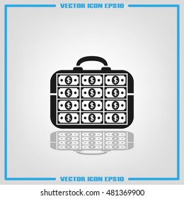 briefcase money vector icon