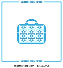 briefcase money vector icon