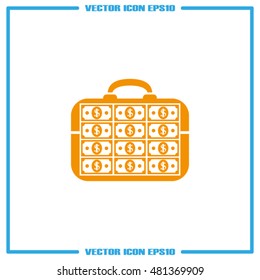 briefcase money vector icon