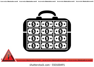 briefcase money vector icon
